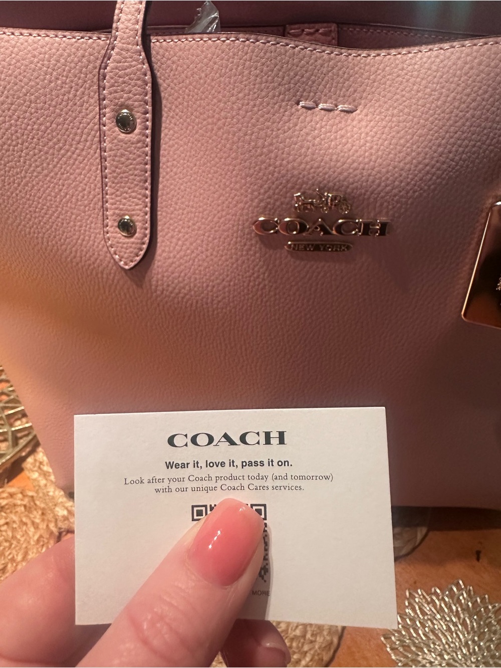 NWT- Coach Blush (Blossom) Pink Leather - Town Tote. - Picture 5 of 7